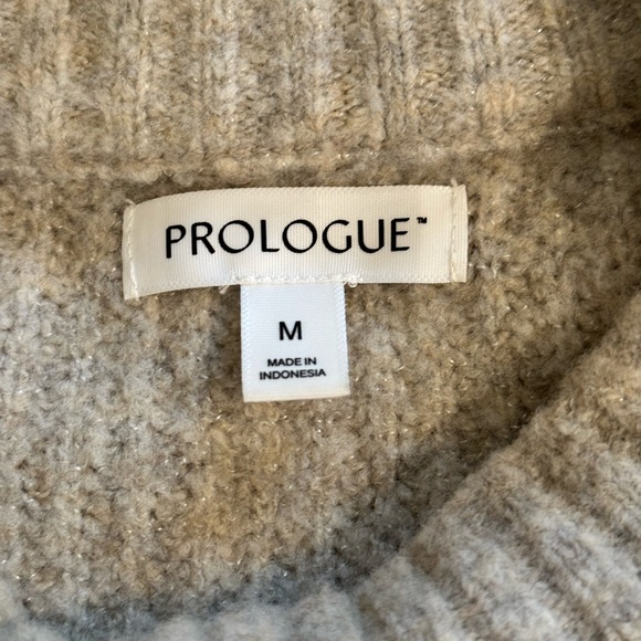 Sz M Prologue crew neck oatmeal textured sweater soft - Picture 7 of 7